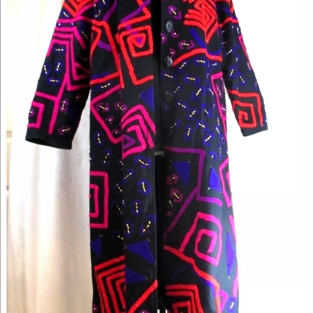 SOLD.   J A Resorts Duster Lagen Jacket Boho #E10 - Picture 2 of 8
